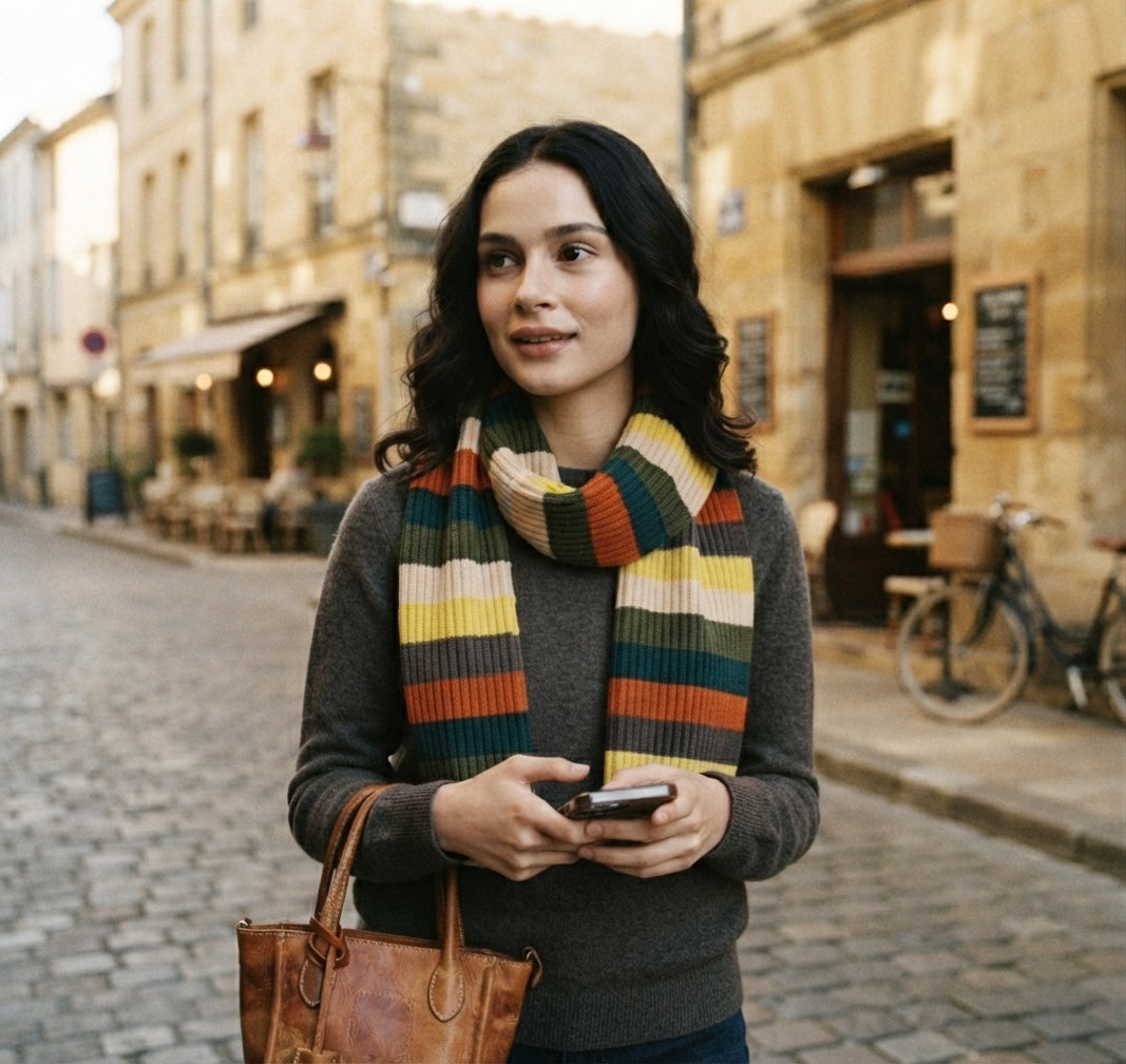 Striped Knit Scarf
