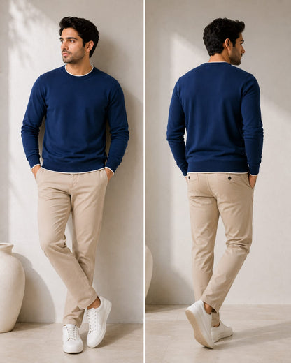 Navy Blue Crewneck Sweater