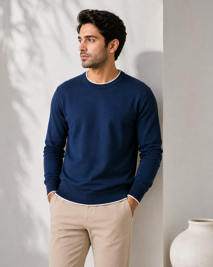 Navy Blue Crewneck Sweater