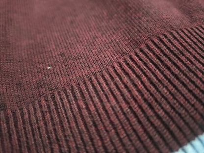 Sky-Blue and Maroon Color-Blocked Knitted T-Shirt.