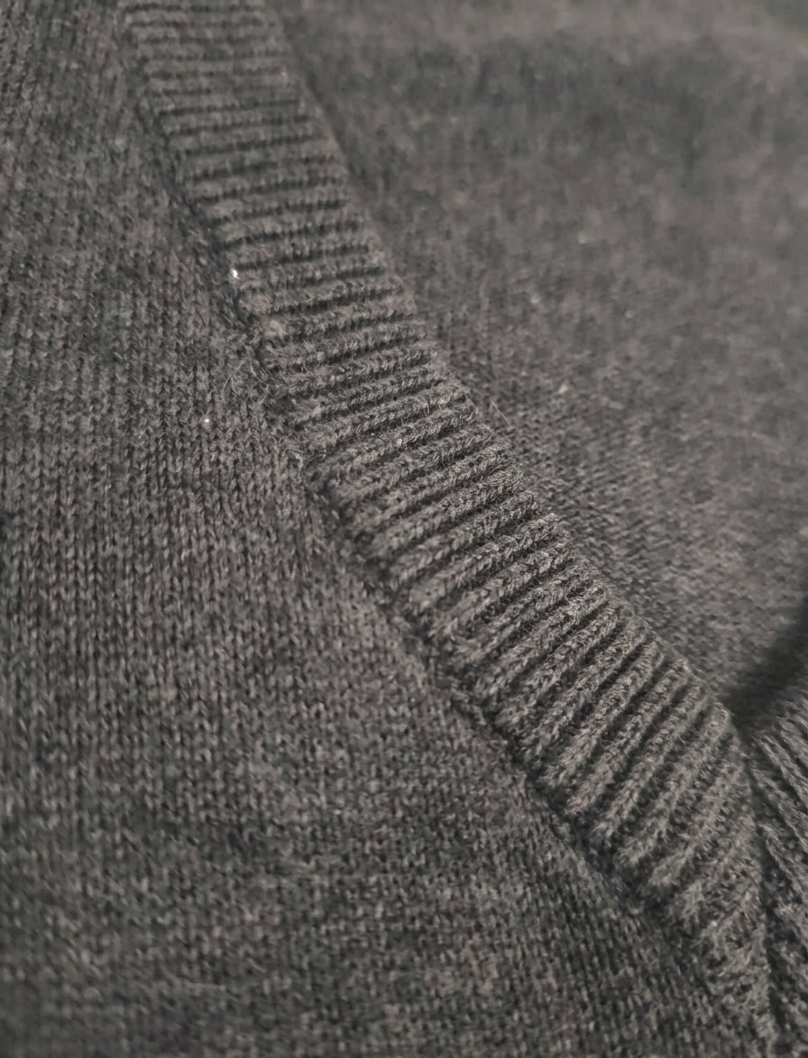 charcoal sleeveless sweater