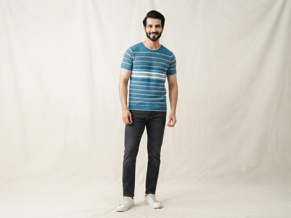 classic crew neck knit t-shirt