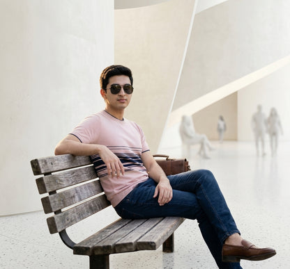 Men's Short-Sleeve Striped Knit T-Shirt