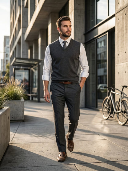 charcoal sleeveless sweater