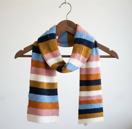 Multicolor Striped Knitted Winter Scarf