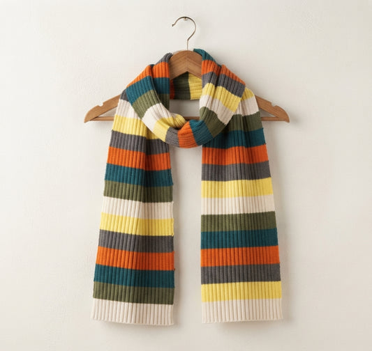 Striped Knit Scarf