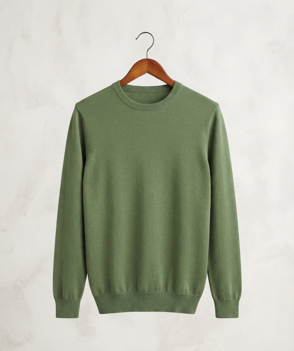 Classic Olive Green Crewneck Sweater