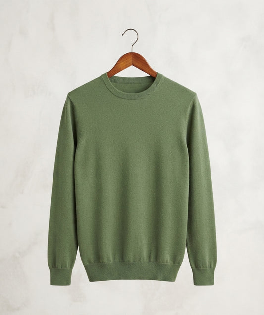 Classic Olive Green Crewneck Sweater