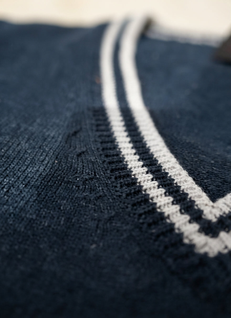 Premium Navy Blue V-Neck Knitted Sweater Vest