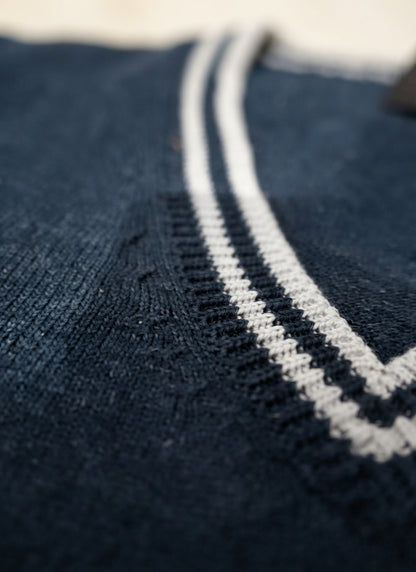 Premium Navy Blue V-Neck Knitted Sweater Vest