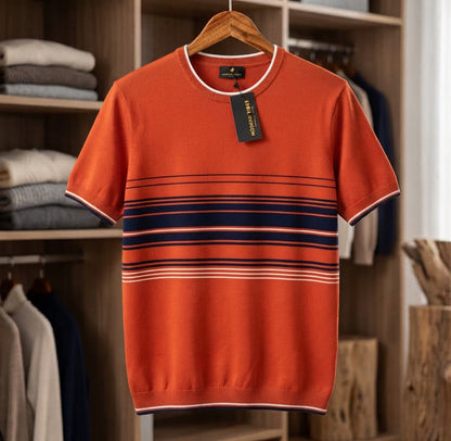 classic knit t-shirt rust -orange base