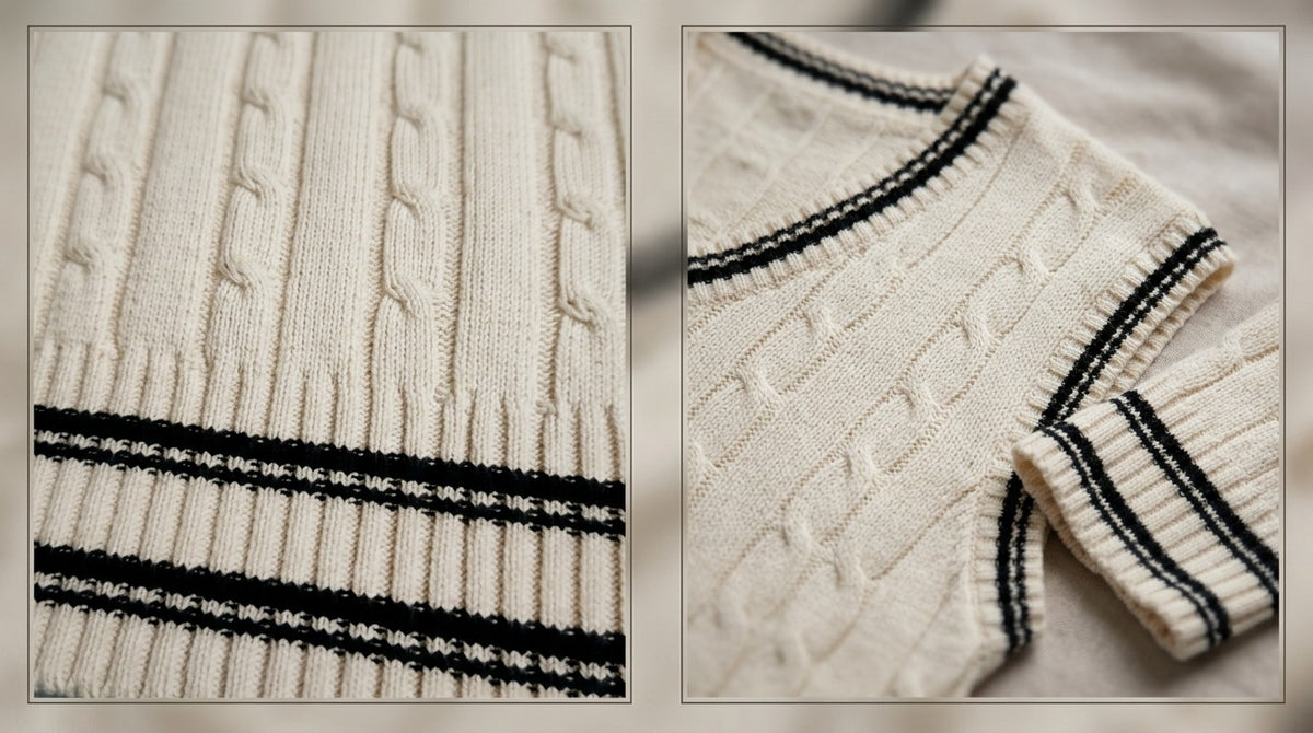 Classic Cable-Knit V-Neck Sweater Vest