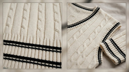 Classic Cable-Knit V-Neck Sweater Vest