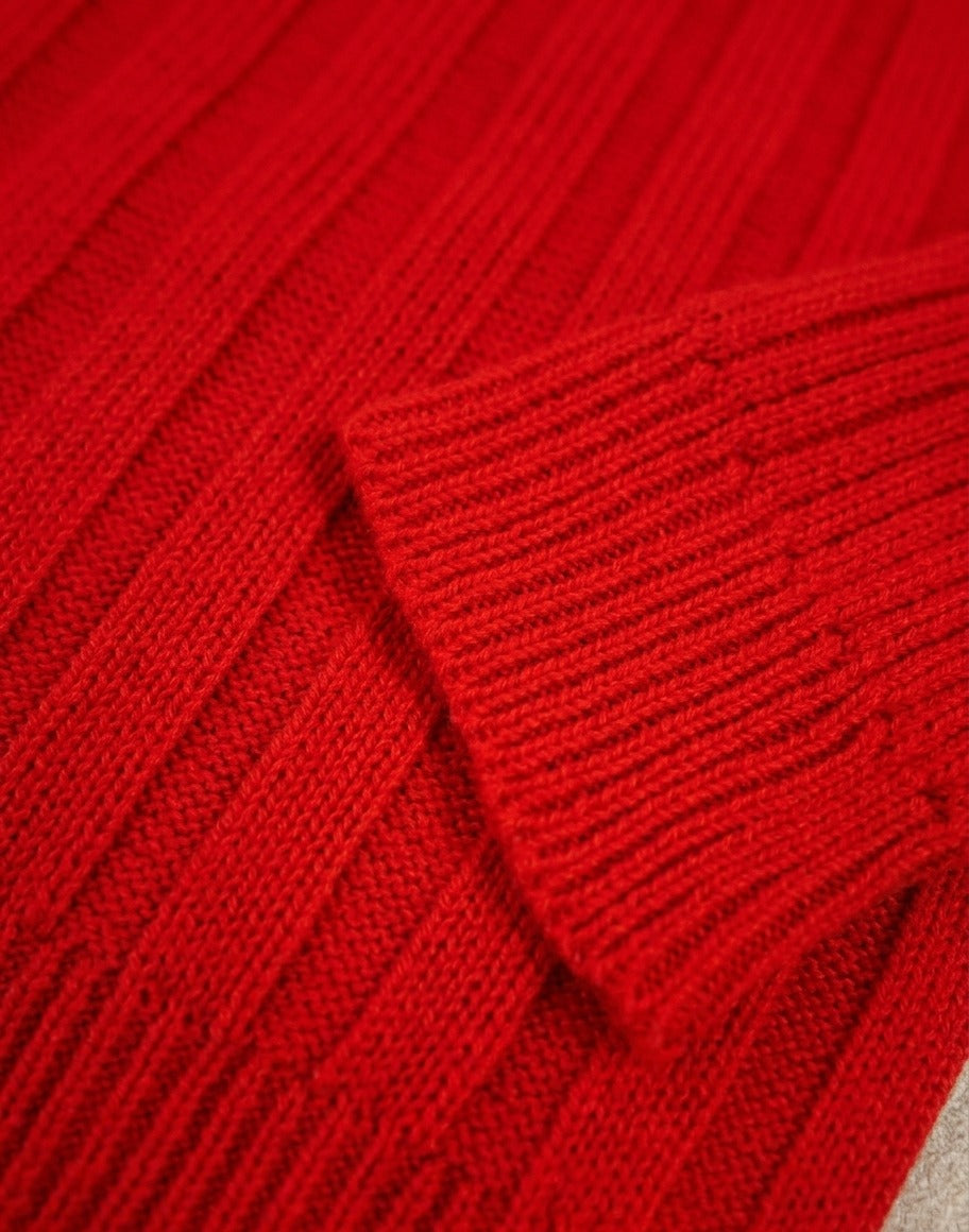 Ribbed Crewneck Knit Sweaters