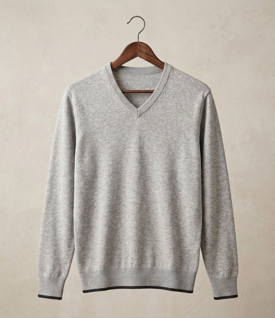 Men's Long-Sleeve V-Neck Knit Sweater